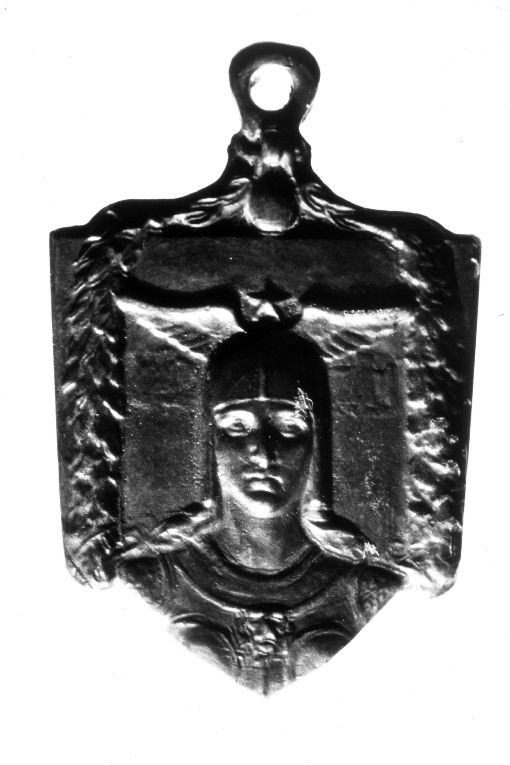 testa femminile simbolica (medaglia) di Nelli Mario (sec. XX)