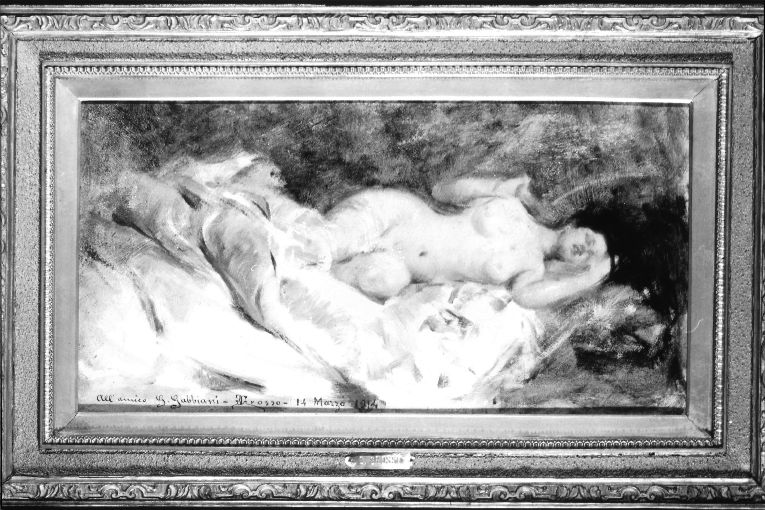 figura femminile nuda (dipinto) di Grosso Giacomo (sec. XX)