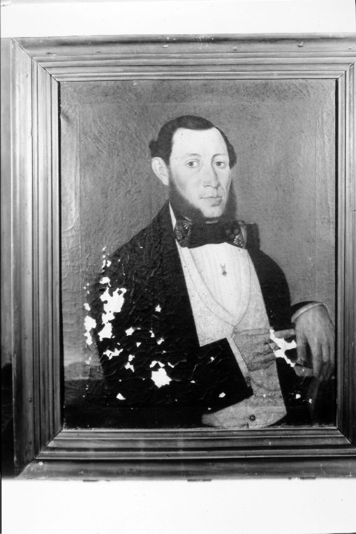 ritratto d'uomo (dipinto) - ambito napoletano (secc. XIX/ XX)