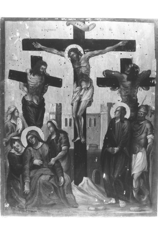 Cristo crocifisso (dipinto) di Bogdano Demetrio (secc. XVIII/ XIX)