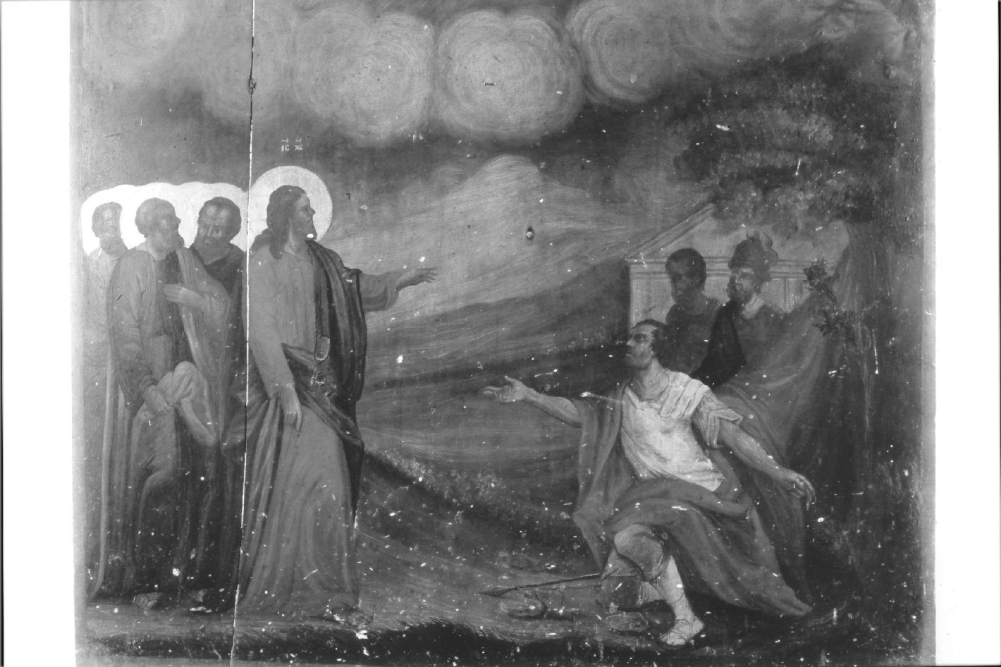 centurione manifesta la propria fede in Gesù Cristo (dipinto) di Bogdano Demetrio (secc. XVIII/ XIX)