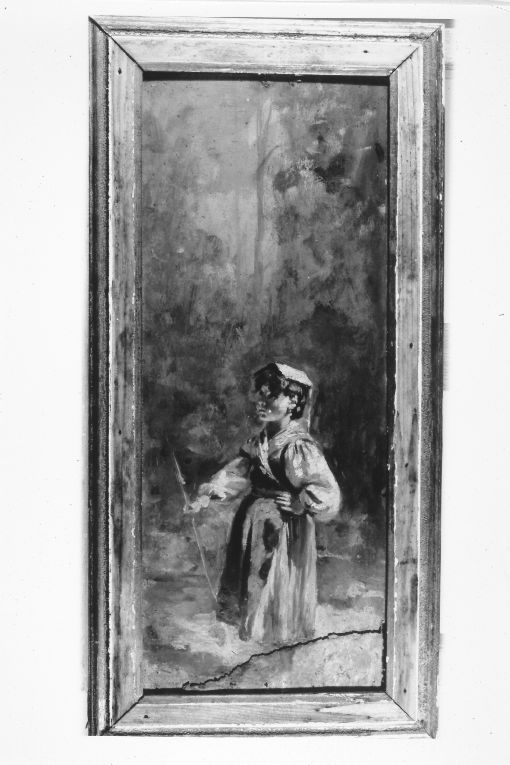 Giovane contadina meridionale, figura femminile (dipinto) di De Stefano Vincenzo (secc. XIX/ XX)