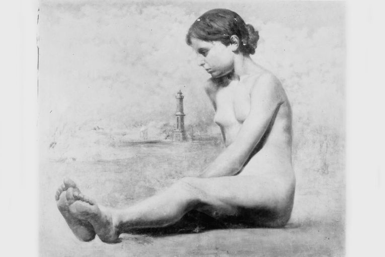 nudo femminile (dipinto) di De Stefano Vincenzo (secc. XIX/ XX)