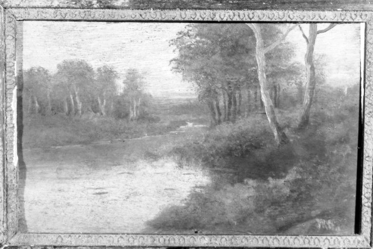 paesaggio fluviale (dipinto) - ambito Italia meridionale (secc. XIX/ XX)