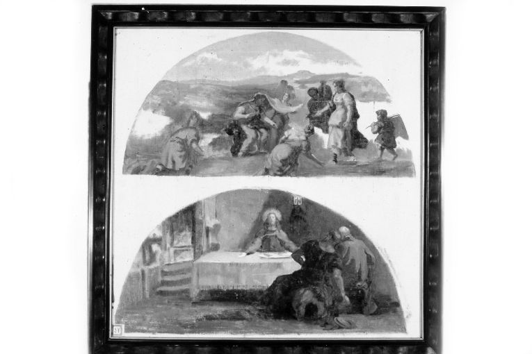 cena in Emmaus (dipinto) - ambito Italia meridionale (secc. XIX/ XX)