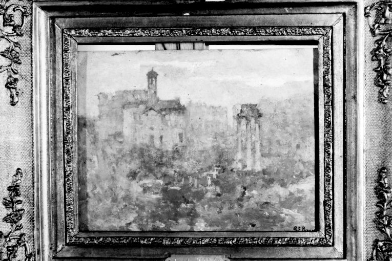 Il Foro romano a Bordighera - effetto pioggia (dipinto) di Piana M.Giuseppe (secc. XIX/ XX)