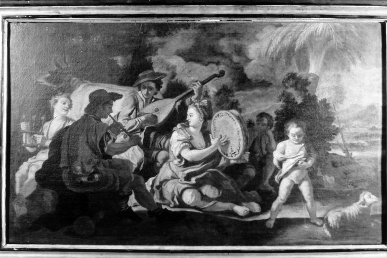 Scena campestre (dipinto) di Bonito Giuseppe (attribuito) (sec. XVIII)