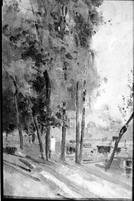 paesaggio con alberi (dipinto) di Girondi Raffaele (secc. XIX/ XX)