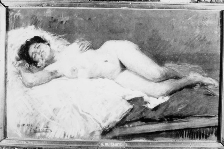 nudo di donna (dipinto) di De Sanctis Giuseppe (sec. XX)