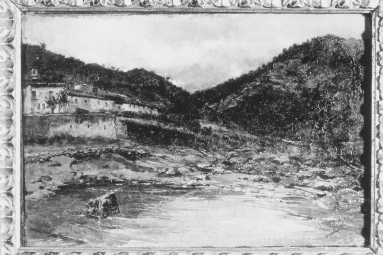 paesaggio lacustre (dipinto) di Piccinni Antonio (secc. XIX/ XX)
