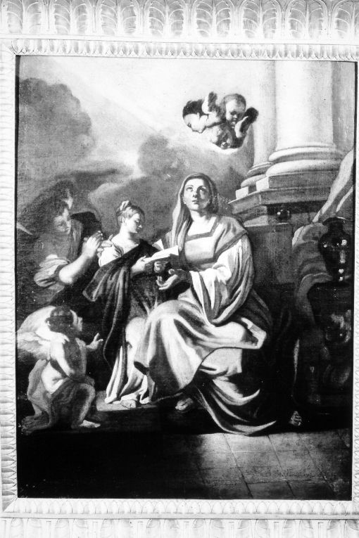 Madonna in trono e Sant'Anna (dipinto) di Solimena Francesco detto Abate Ciccio (attribuito) (secc. XVII/ XVIII)