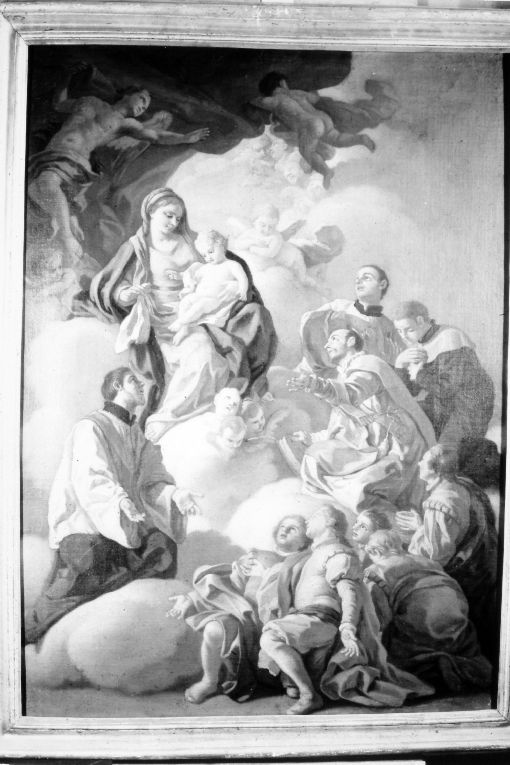 Santi Gesuiti invocano la SS. Vergine (dipinto) di De Mura Francesco (metà sec. XVIII)