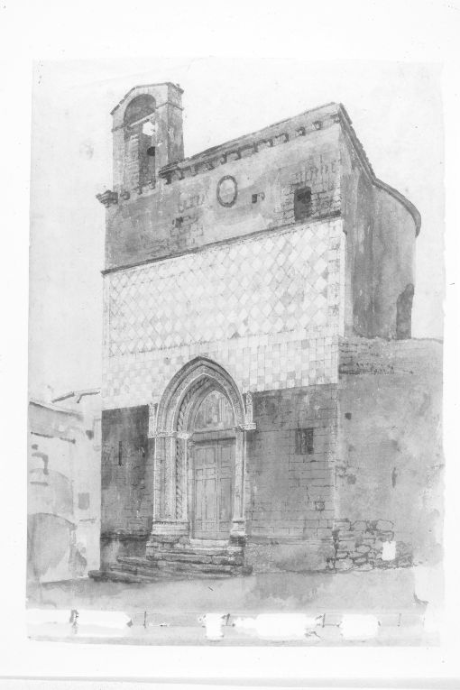 Prospetto di chiesa (dipinto) di De Stefano Vincenzo (fine/inizio secc. XIX/ XX)