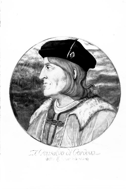 F. Consalvo di Cordova detto il Gran Capitano, ritratto d'uomo (dipinto) di Di Rienzo Carmine (sec. XX)
