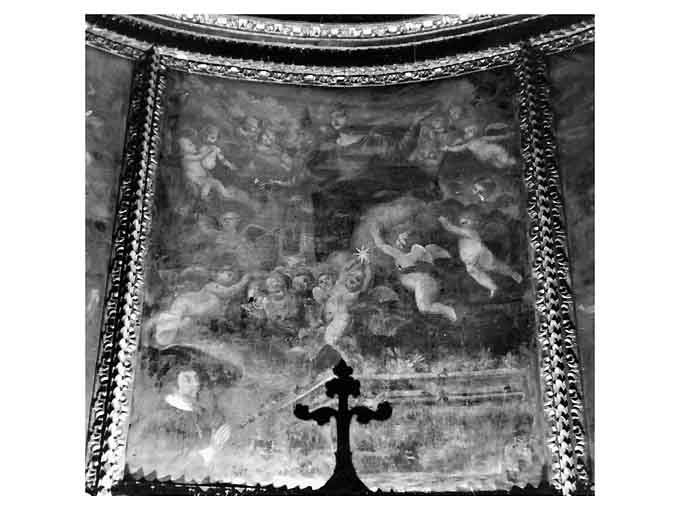 Maria, Cherubini, Angeli, Mons. Aniello Alfieri (dipinto) di Rosa Carlo (e aiuti) (sec. XVII)