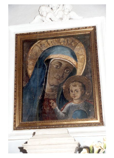Madonna di Monte Vergine, Madonna con Bambino (dipinto) di Palvisino Francesco (cerchia) (fine/inizio secc. XVII/ XVIII)
