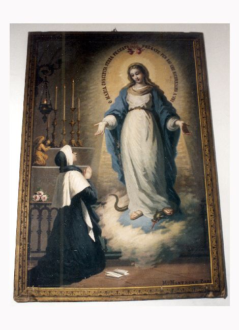 Santa Caterina e l'Immacolata (dipinto) di Montrone Michele (seconda metà sec. XIX)