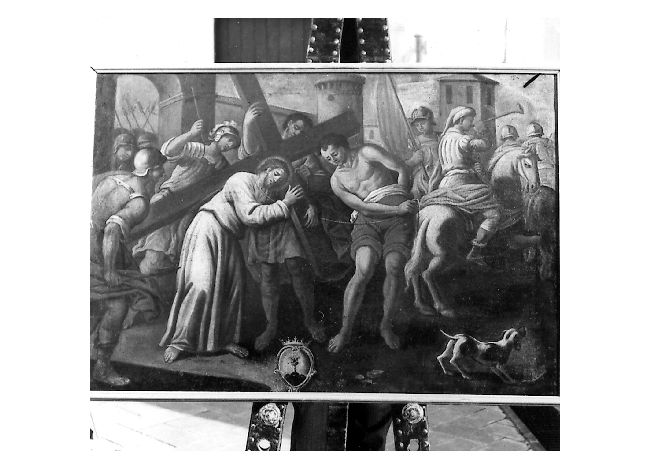stazione II: Gesù caricato della croce (dipinto) di De Musso Saverio (attribuito) (sec. XVIII)