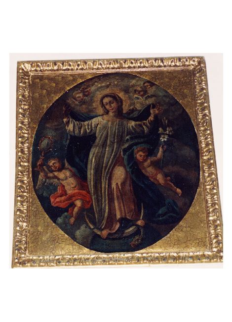 Maria Vergine Assunta in cielo, Maria Vergine, angeli (dipinto) di De Musso Saverio (attribuito) (metà sec. XVIII)