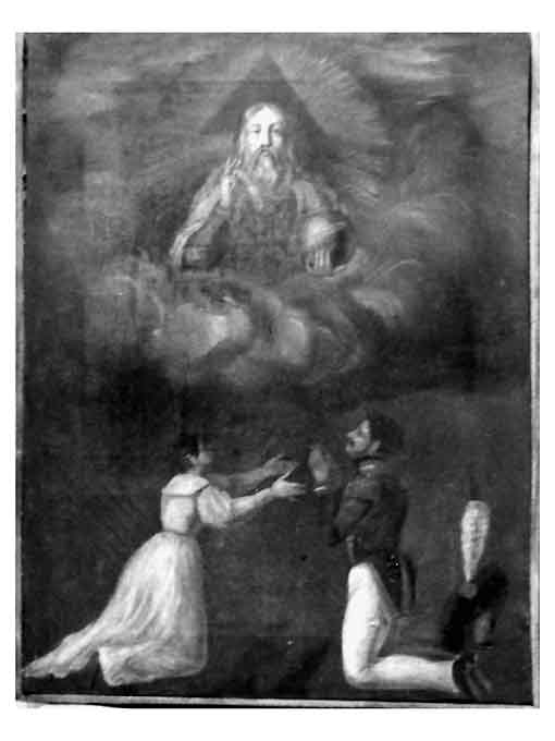 Padre Eterno in atto di benedire (ex voto) - ambito pugliese (sec. XIX)