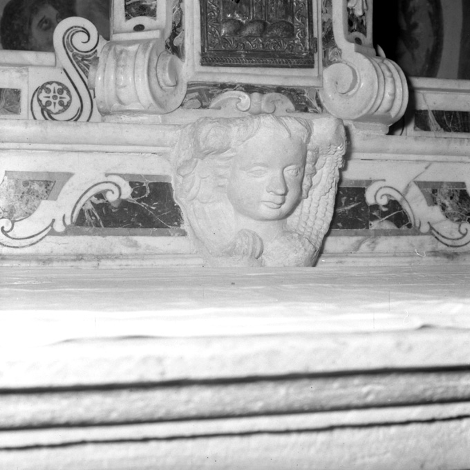 Teste di angelo (scultura, frammento) - ambito bitontino (sec. XVII)