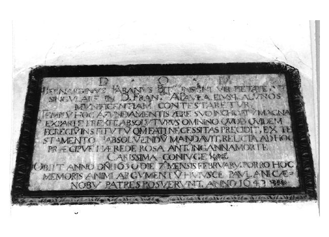 lapide - ambito bitontino (sec. XVII)