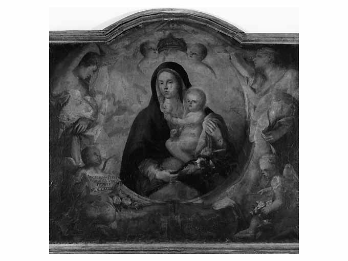 Madonna della purità, Madonna con personaggi che implorano il suo aiuto (dipinto) di Altobello Francesco Antonio (sec. XVII)