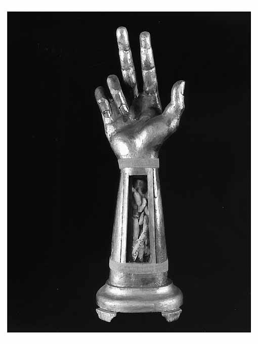 reliquiario antropomorfo - a braccio - ambito bitontino (sec. XIX)