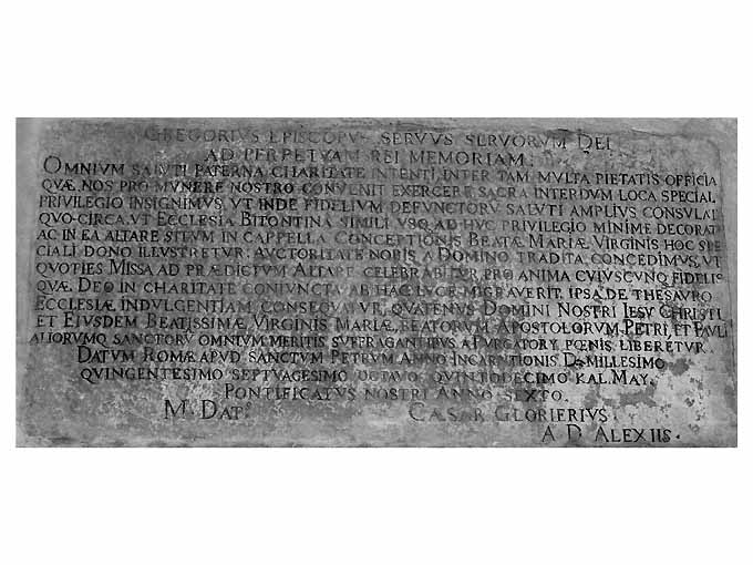 lapide - ambito Italia meridionale (sec. XVI)