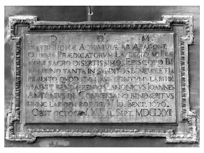 lapide - ambito bitontino (sec. XVII)