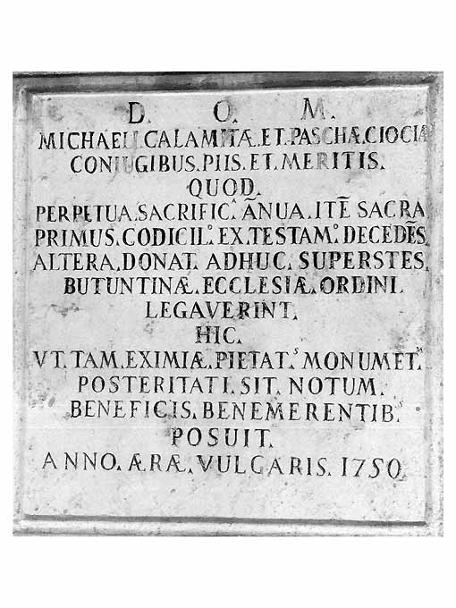 lapide - ambito bitontino (sec. XVIII)