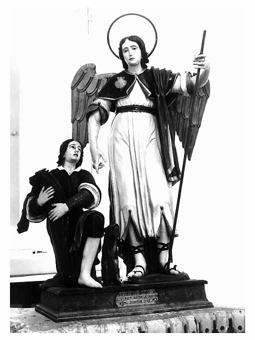 Tobia e San Raffaele arcangelo (gruppo scultoreo, opera isolata) di Brudaglio Riccardo (sec. XVIII)