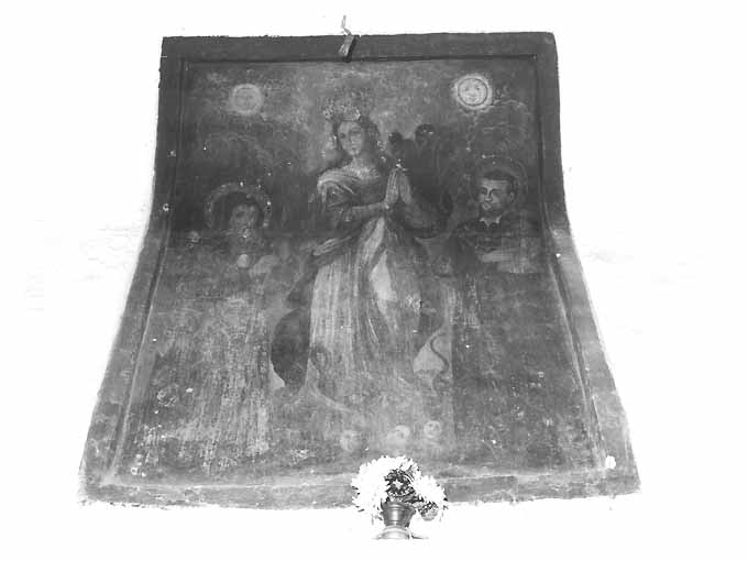 Maria vergine con San Francesco di Paola e San Gaetano (dipinto) - ambito bitontino (sec. XVIII)