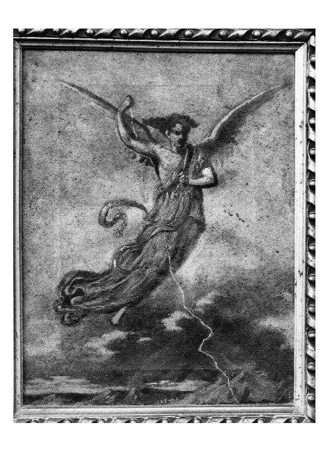 Angelo che scaglia la folgore, angelo (dipinto) di Spinelli Francesco (sec. XIX)