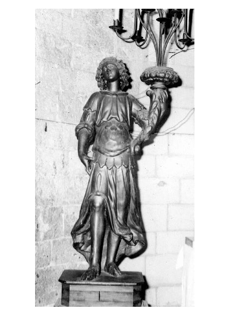 angelo reggicandelabro (scultura) - ambito pugliese (sec. XIX)