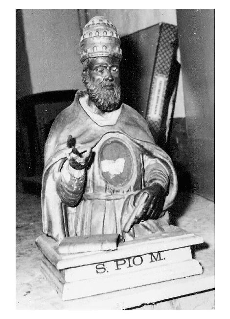 San Pio papa (reliquiario - a busto) - ambito pugliese (sec. XVII)