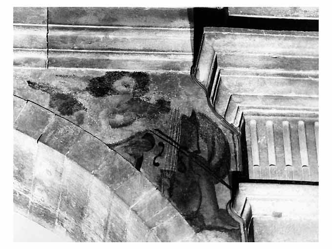 Angelo che suona un violoncello (dipinto) di Rosa Carlo (scuola) (sec. XVII)