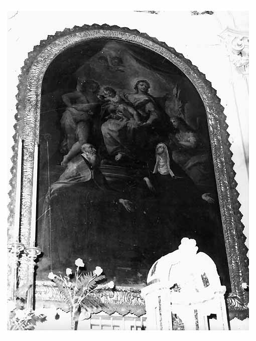 Madonna in trono presenta il Bambino a San Giovanni Battista (dipinto) di De Matteis Paolo (attribuito) (sec. XVIII)