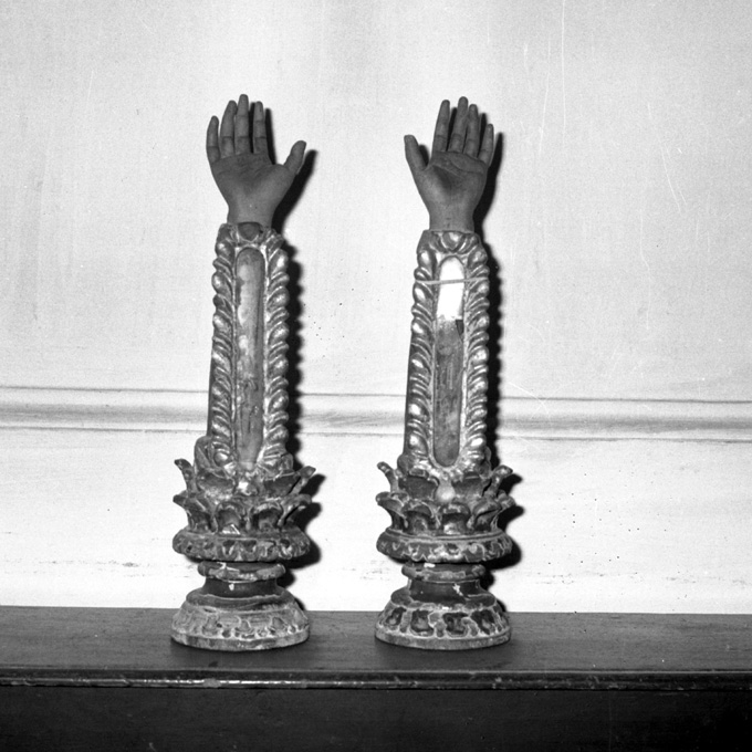 reliquiario antropomorfo - a braccio, serie - ambito pugliese (sec. XVII)