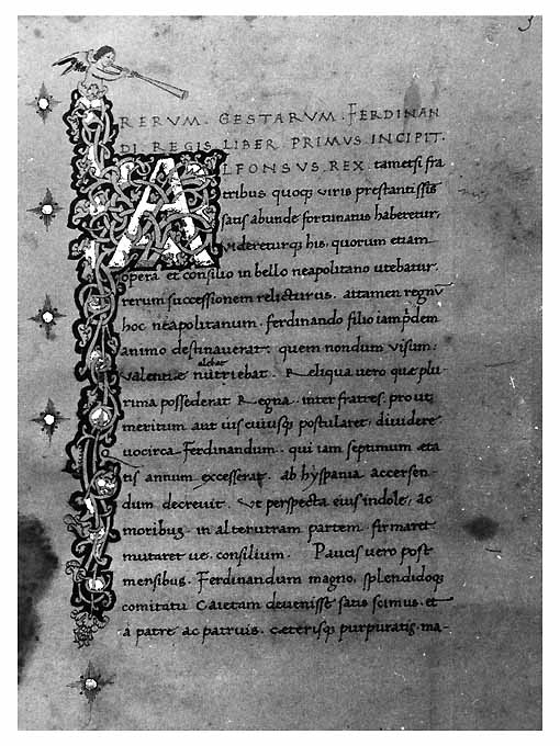 Rerum Gestarum Ferdinandi Regis (miniatura) di Beccadelli Antonio detto Panormita (attribuito) (sec. XV)
