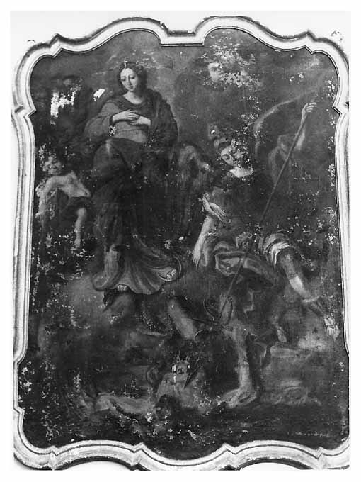 Madonna Immacolata, San Michele Arcangelo e Diavolo (dipinto) - ambito bitontino (sec. XVII)