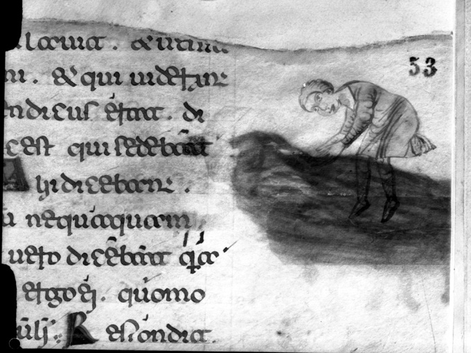 parabola del seminatore (miniatura) - ambito beneventano (fine/inizio secc. XI/ XII)