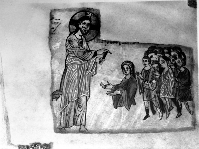 Cristo che predica alle folle (miniatura) - ambito beneventano (fine/inizio secc. XI/ XII)