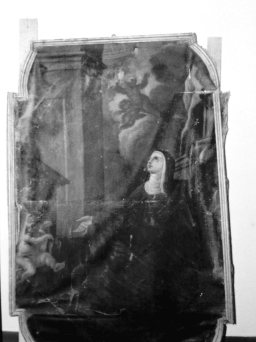 Santa Teresa d'Avila ha la visione dell'angelo che le trafigge il cuore con una freccia ardente (dipinto) - ambito napoletano (prima metà sec. XVIII)