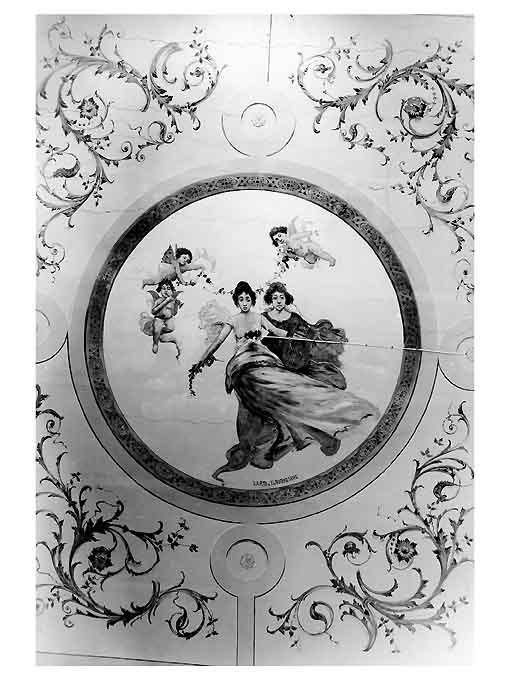 L'arte e il Buones(.)ere, figure femminili con angioletti (dipinto) di Sportelli Pietro detto "Salve o Regina" (inizio sec. XX)