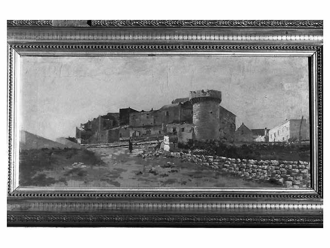 Castello di Conversano, veduta del Castello di Conversano (dipinto) di Tomaselli Alfio (sec. XIX)