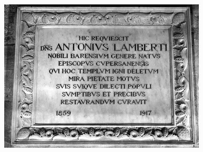 lapide - ambito Italia meridionale (sec. XX)