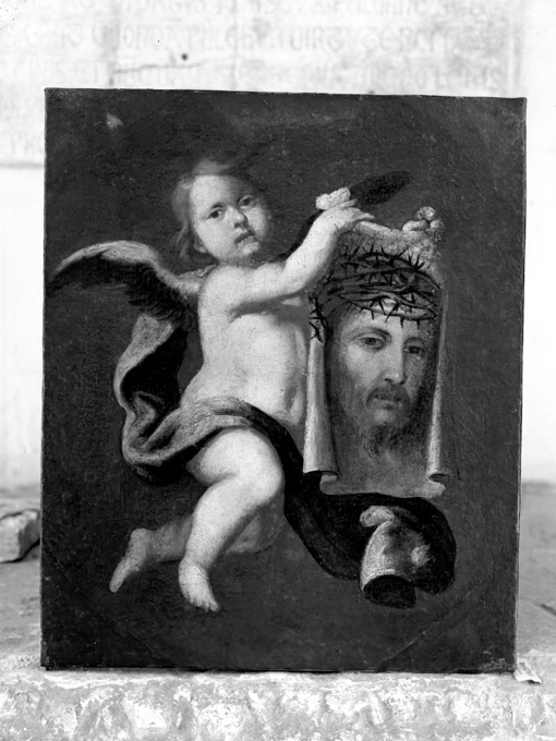 angeli reggono il velo della Veronica (dipinto, ciclo) di Gliri Nicola (sec. XVII)