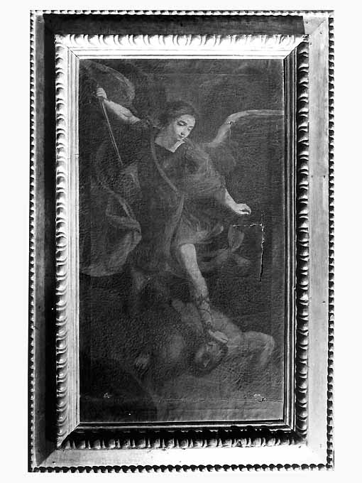 San Michele Arcangelo combatte Satana (dipinto) - ambito Italia meridionale (secc. XVII/ XVIII)