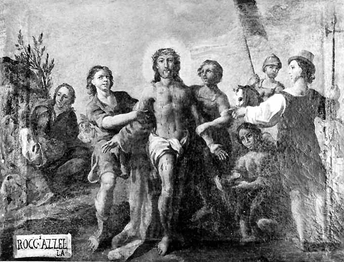 stazione X: Gesù spogliato e abbeverato di fiele (dipinto) di Palmulli (sec. XVIII)